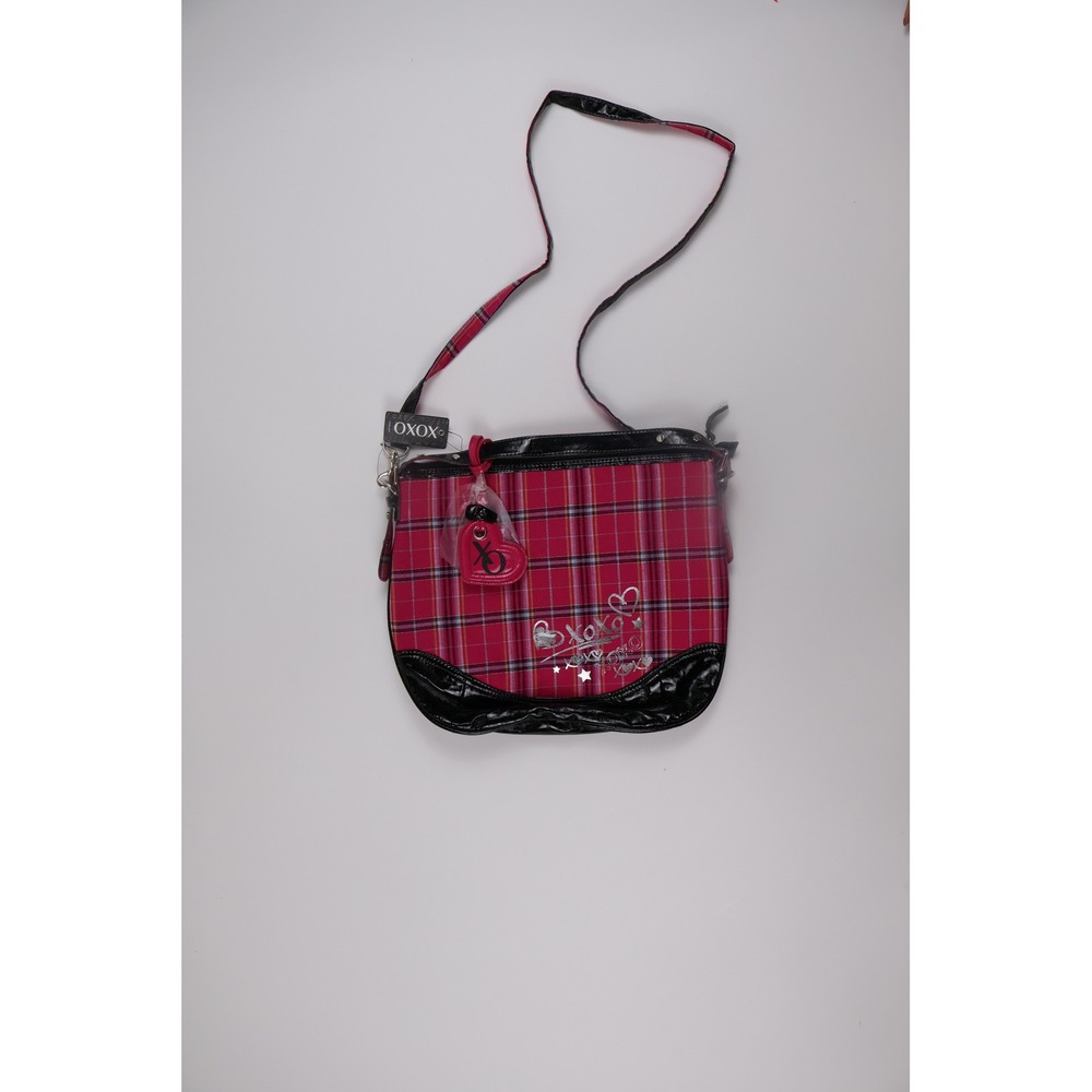 XOXO Womens Crossbody Bag Preppy Girl Pink Plaid NWT